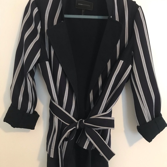 NWOT BCBG striped navy jacket - Picture 3 of 3